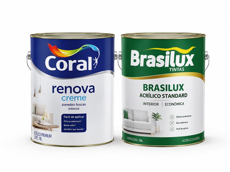 Latas de tinta Coral e Brasilux